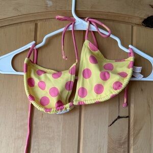 Victoria's Secret Yellow and Pink Polka Dot Bikini Top